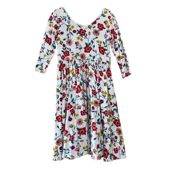 Alice + Ames Other - ALICE + AMES Lucia Floral Ballet Dress Girls 7 White Red Twirl Holiday Dress